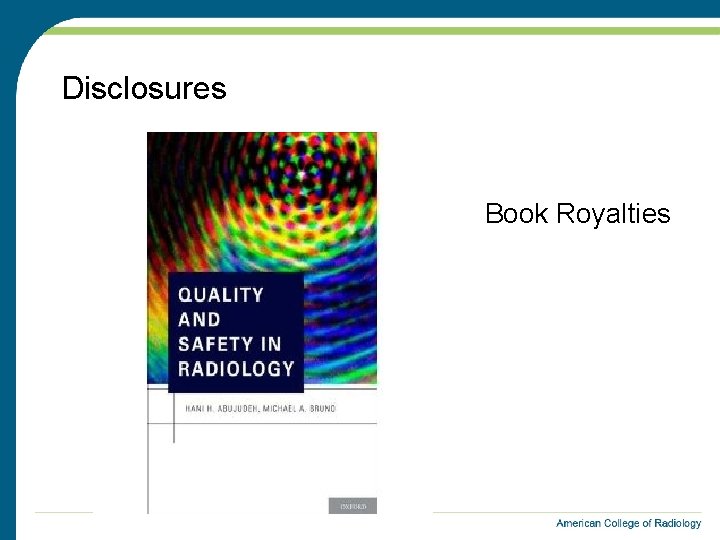 Disclosures Book Royalties 