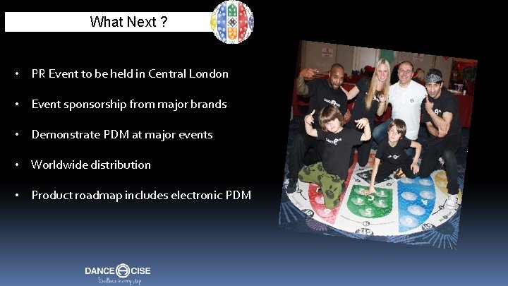 What Next ? • PR Event to be held in Central London • Event