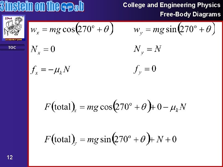 College and Engineering Physics Free-Body Diagrams TOC 12 