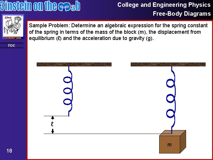 College and Engineering Physics Free-Body Diagrams Sample Problem: Determine an algebraic expression for the