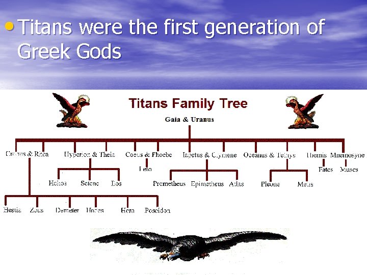  • Titans were the first generation of Greek Gods 