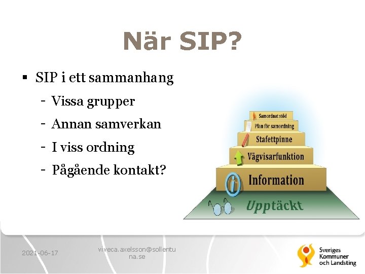 När SIP? § SIP i ett sammanhang - Vissa grupper - Annan samverkan -