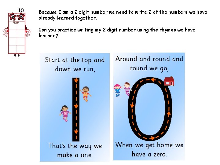 Because I am a 2 digit number we need to write 2 of the