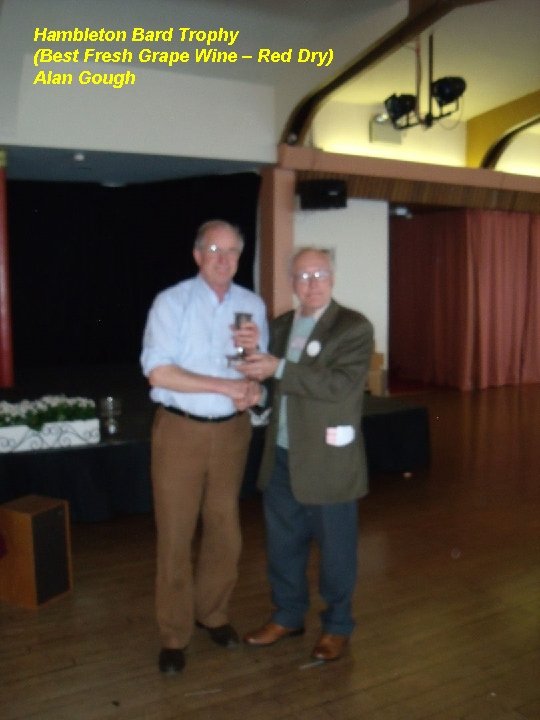 Hambleton Bard Trophy (Best Fresh Grape Wine – Red Dry) Alan Gough 