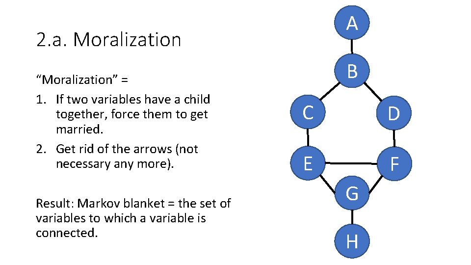 A 2. a. Moralization “Moralization” = 1. If two variables have a child together,