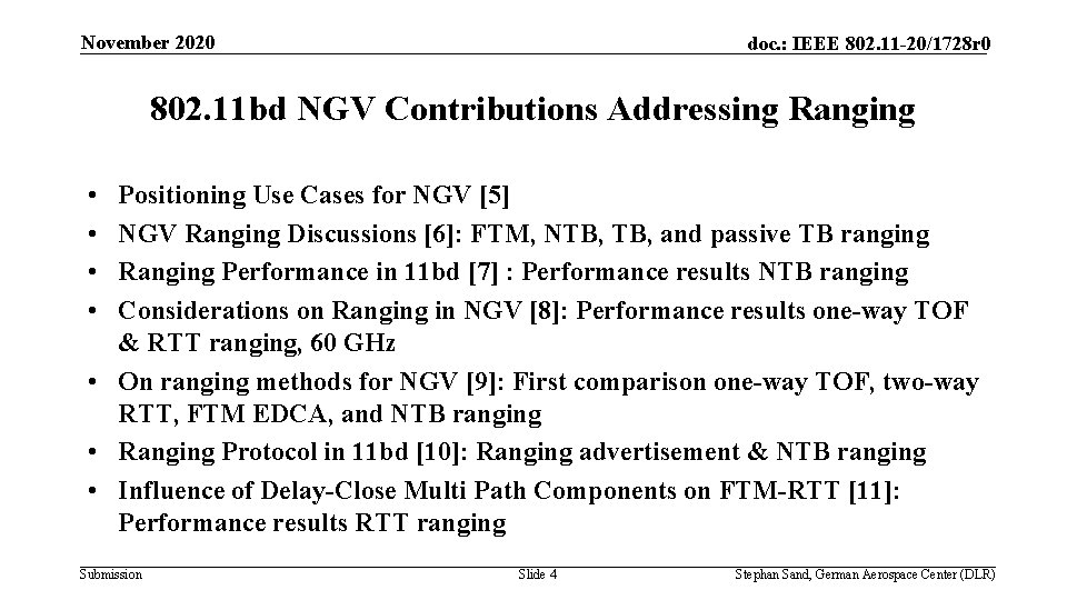 November 2020 doc. : IEEE 802. 11 -20/1728 r 0 802. 11 bd NGV