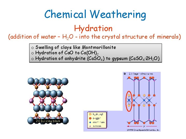 Chemical Weathering Hydration (addition of water – H 2 O - into the crystal