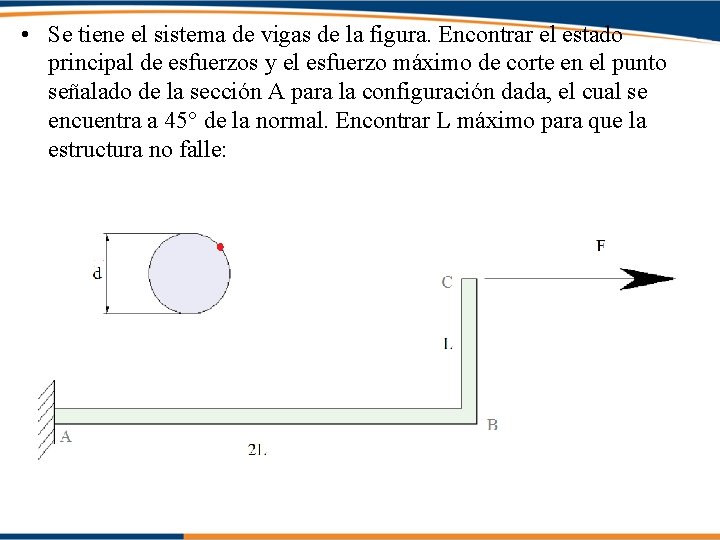  • Se tiene el sistema de vigas de la figura. Encontrar el estado