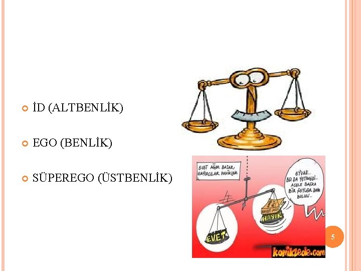  İD (ALTBENLİK) EGO (BENLİK) SÜPEREGO (ÜSTBENLİK) 5 