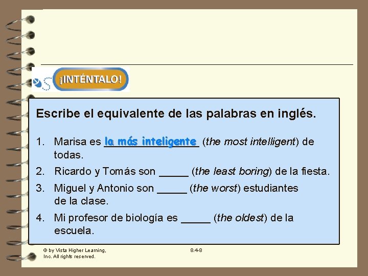 Inténtalo Escribe El Equivalente De Las Palabras En Inglés