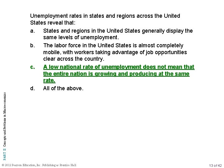 PART II Concepts and Problems in Macroeconomics Unemployment rates in states and regions across
