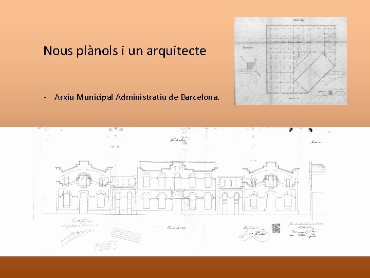 Nous plànols i un arquitecte - Arxiu Municipal Administratiu de Barcelona. 