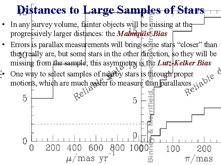 Distances to Large Samples of Stars • In any survey volume, fainter objects will