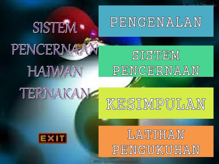 SISTEM PENCERNAAN HAIWAN TERNAKAN PENGENALAN SISTEM PENCERNAAN KESIMPULAN LATIHAN PENGUKUHAN 