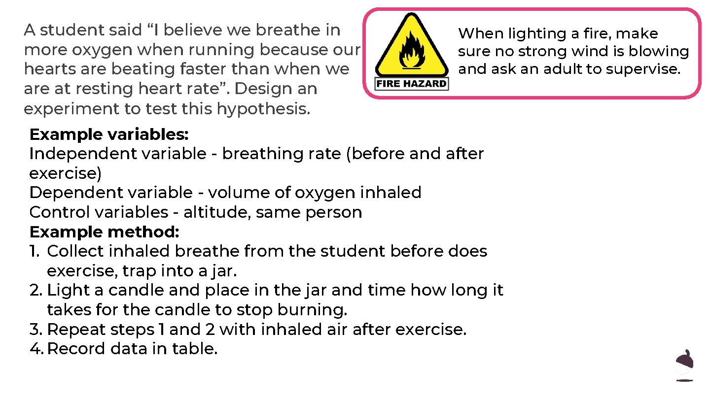 A student said “I believe we breathe in more oxygen when running because our