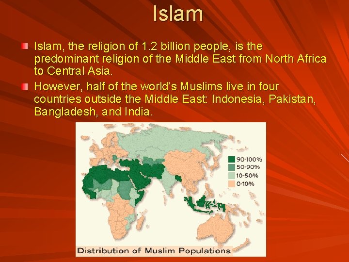 Islam, the religion of 1. 2 billion people, is the predominant religion of the