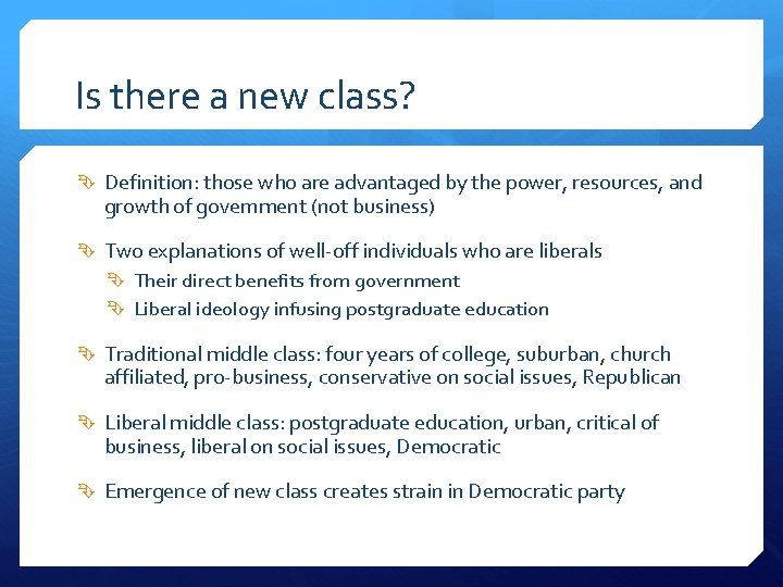Is there a new class? Definition: those who are advantaged by the power, resources,