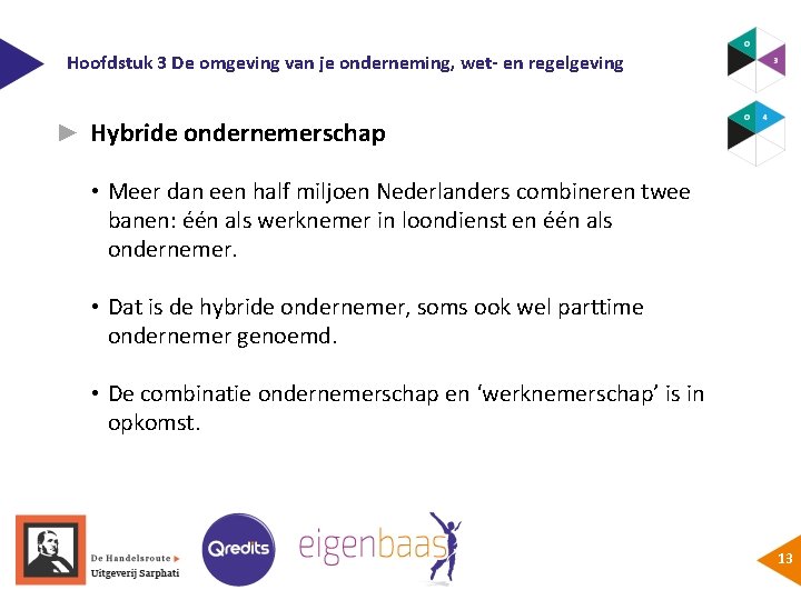 Hoofdstuk 3 De omgeving van je onderneming, wet- en regelgeving ► Hybride ondernemerschap •