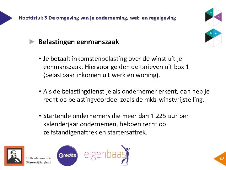 Hoofdstuk 3 De omgeving van je onderneming, wet- en regelgeving ► Belastingen eenmanszaak •