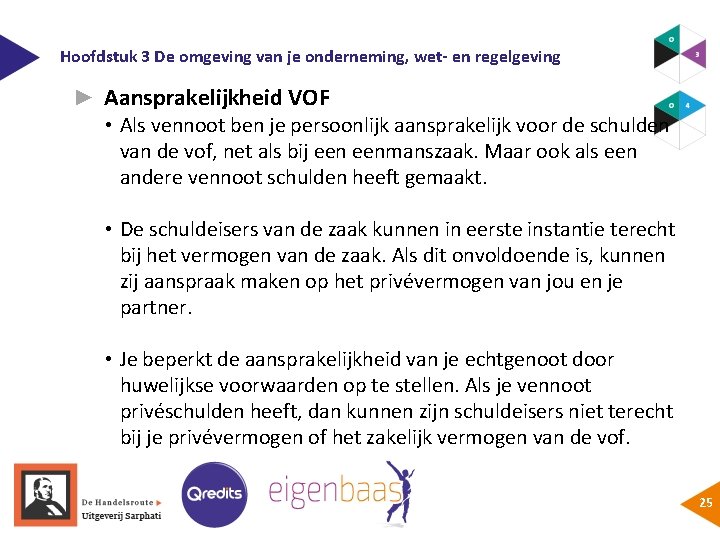Hoofdstuk 3 De omgeving van je onderneming, wet- en regelgeving ► Aansprakelijkheid VOF •