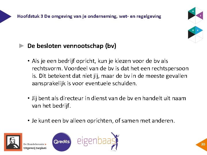 Hoofdstuk 3 De omgeving van je onderneming, wet- en regelgeving ► De besloten vennootschap