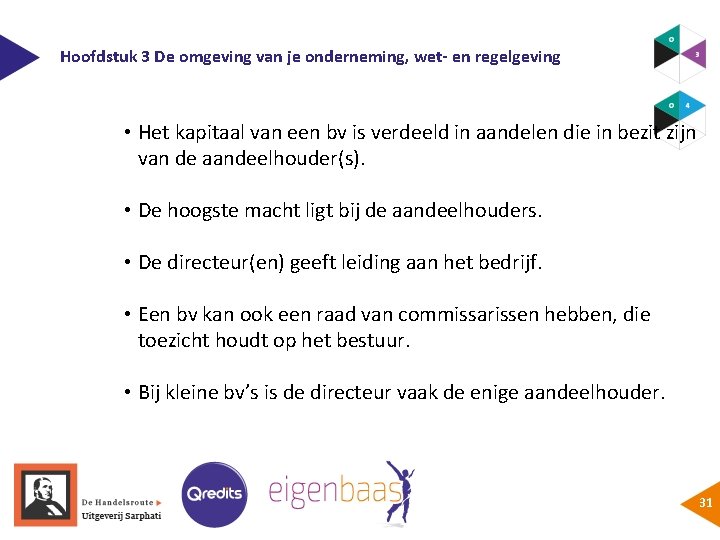 Hoofdstuk 3 De omgeving van je onderneming, wet- en regelgeving • Het kapitaal van