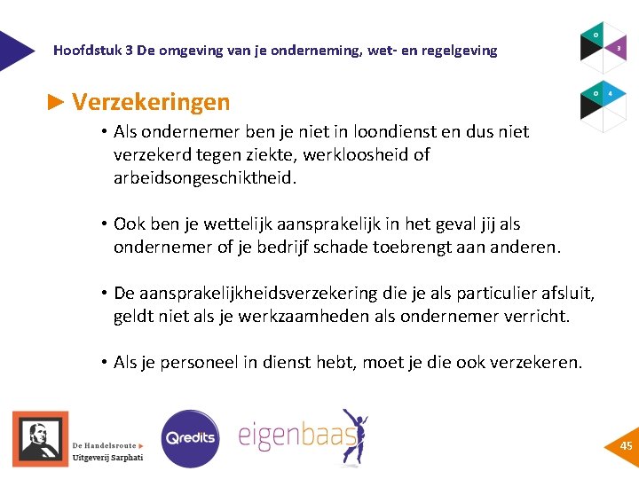 Hoofdstuk 3 De omgeving van je onderneming, wet- en regelgeving ► Verzekeringen • Als