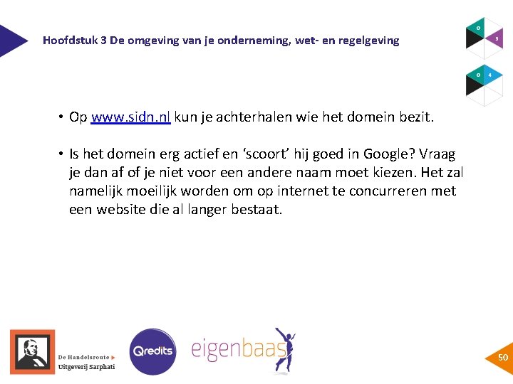 Hoofdstuk 3 De omgeving van je onderneming, wet- en regelgeving • Op www. sidn.