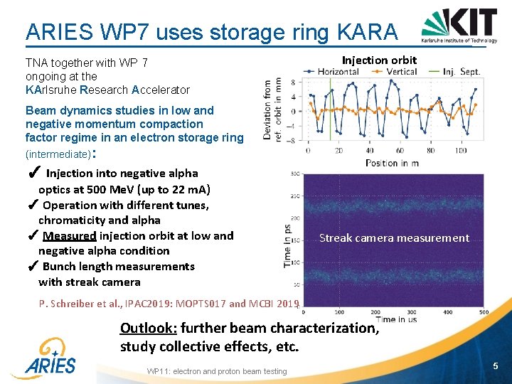 ARIES WP 7 uses storage ring KARA TNA together with WP 7 ongoing at