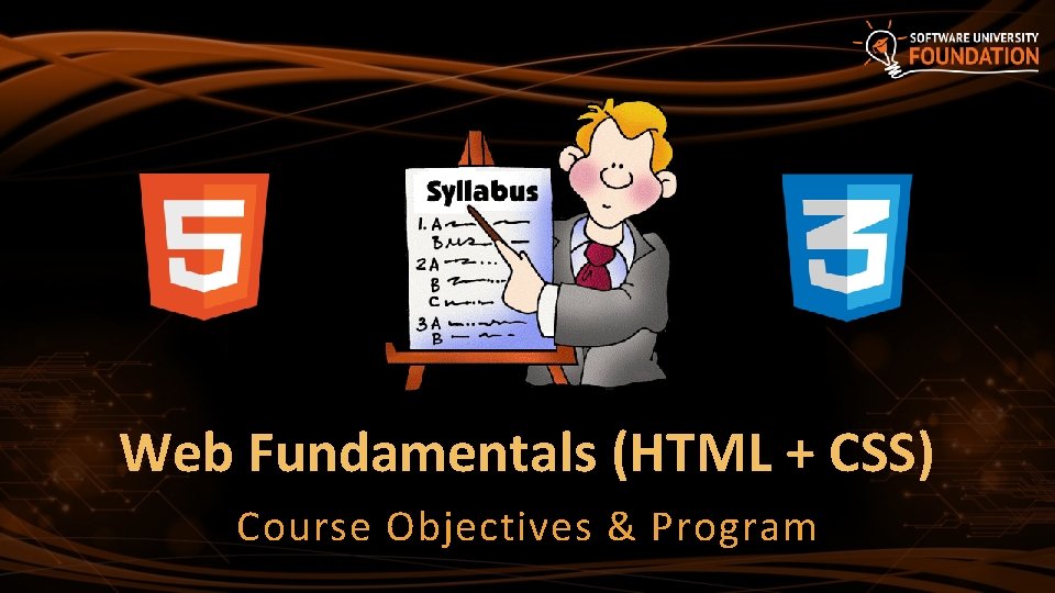 Web Fundamentals (HTML + CSS) Course Objectives & Program 