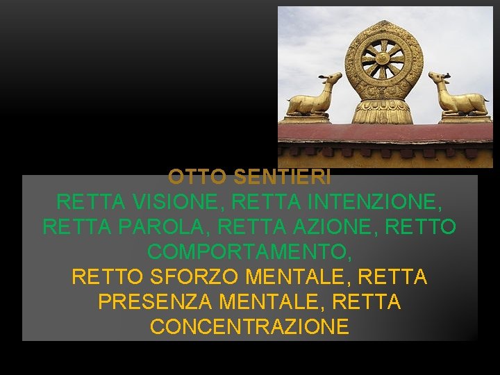 OTTO SENTIERI RETTA VISIONE, RETTA INTENZIONE, RETTA PAROLA, RETTA AZIONE, RETTO COMPORTAMENTO, RETTO SFORZO