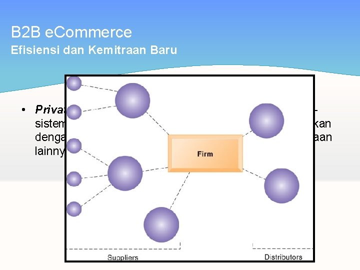 B 2 B e. Commerce Efisiensi dan Kemitraan Baru • Private Industrial Networks atau