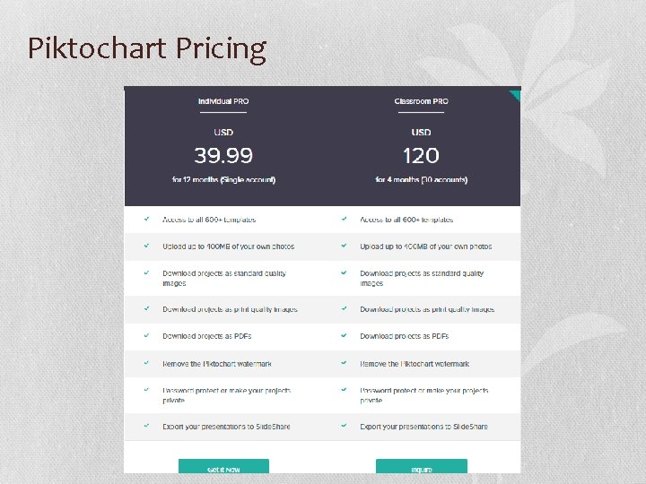 Piktochart Pricing 