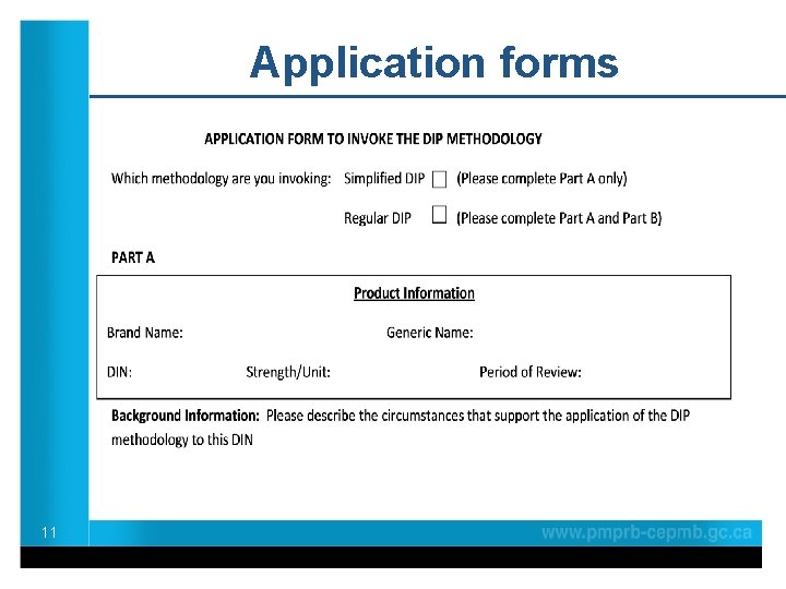 Application forms 11 