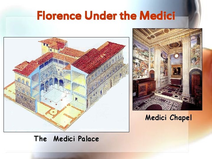 Florence Under the Medici Chapel The Medici Palace 