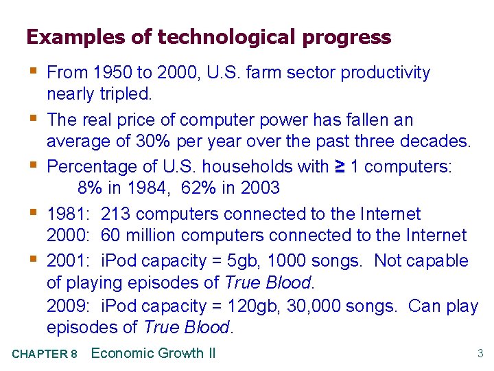 Examples of technological progress § From 1950 to 2000, U. S. farm sector productivity