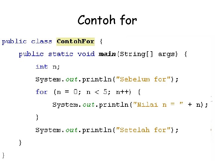 Contoh for 