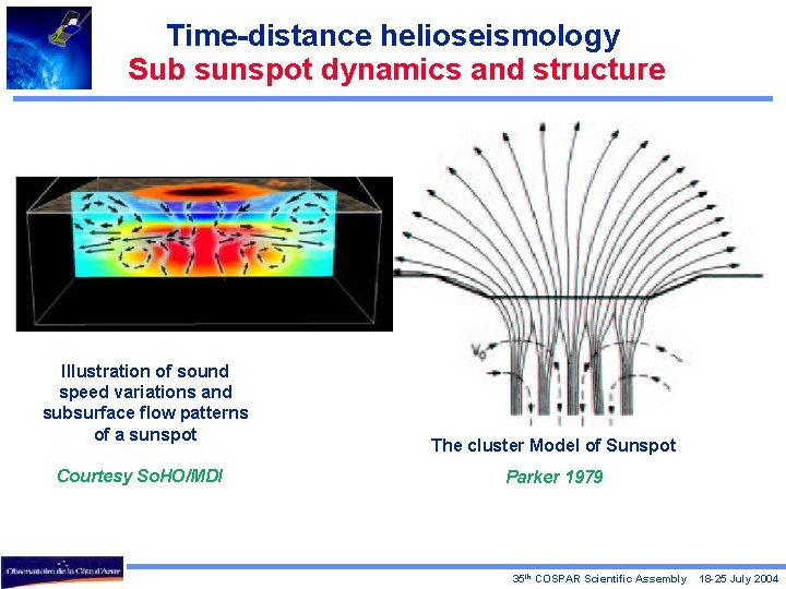 Time-distance helioseismology Sub sunspot dynamics and structure Illustration of sound speed variations and subsurface