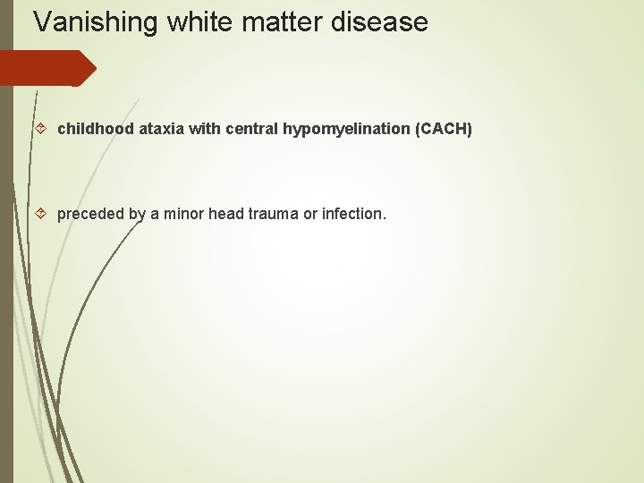 Vanishing white matter disease childhood ataxia with central hypomyelination (CACH) preceded by a minor