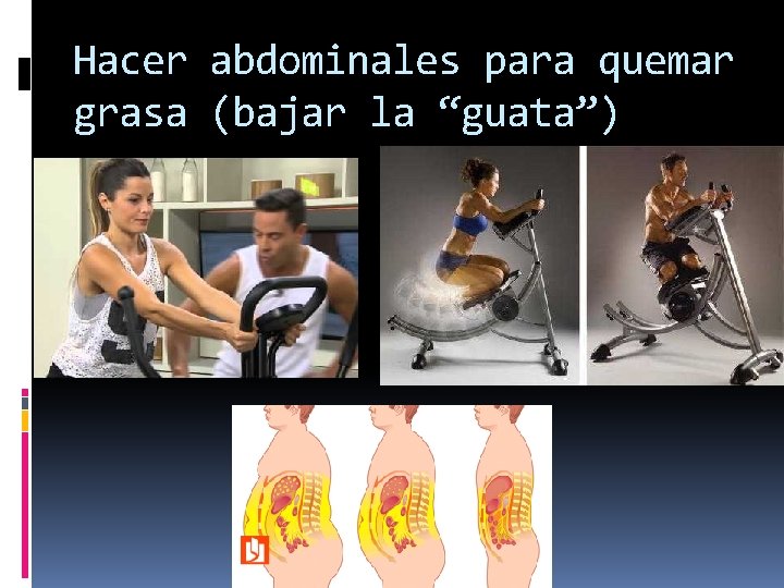 Hacer abdominales para quemar grasa (bajar la “guata”) 