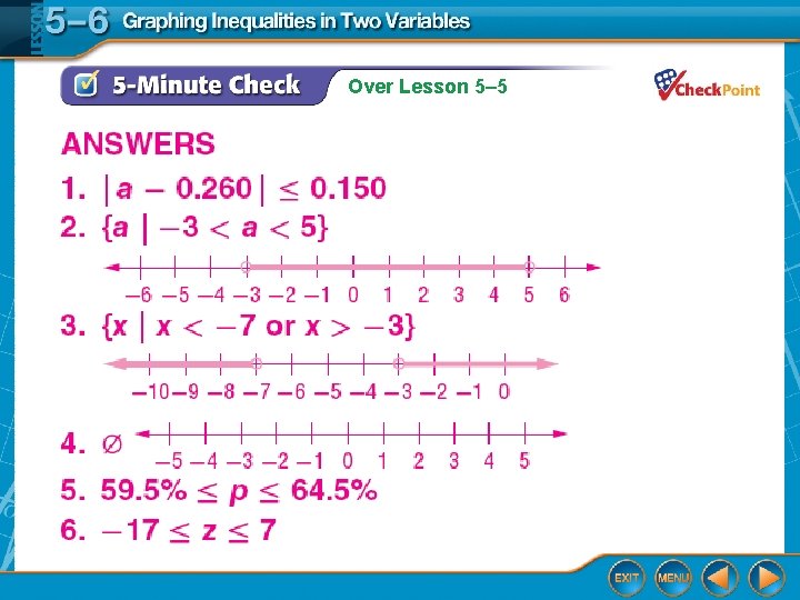 Over Lesson 5– 5 