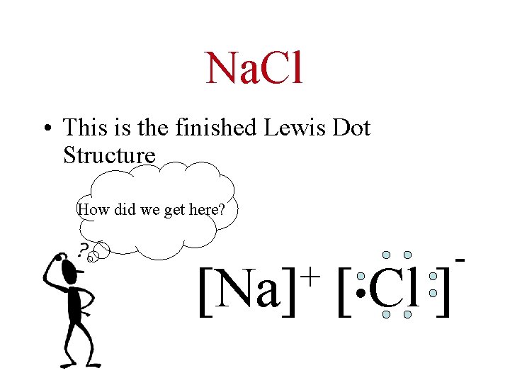Na. Cl • This is the finished Lewis Dot Structure How did we get