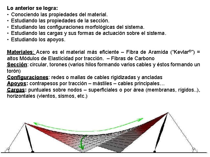 Lo anterior se logra: • Conociendo las propiedades del material. • Estudiando las propiedades