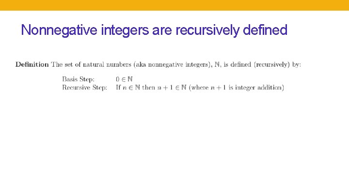 Nonnegative integers are recursively defined 