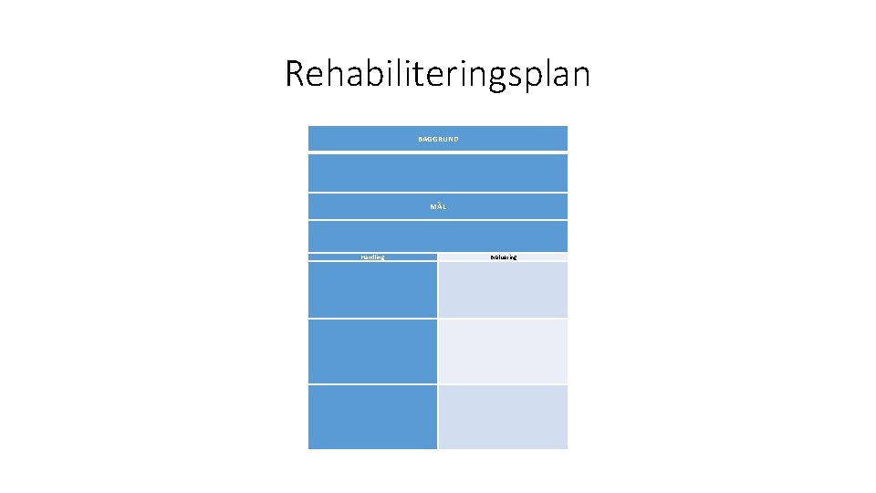 Rehabiliteringsplan BAGGRUND MÅL Handling Evaluering CPRnr. 