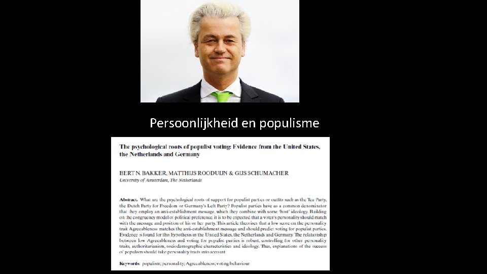 Persoonlijkheid en populisme 