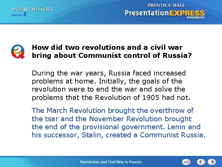 Section 5 How did two revolutions and a civil war bring about Communist control