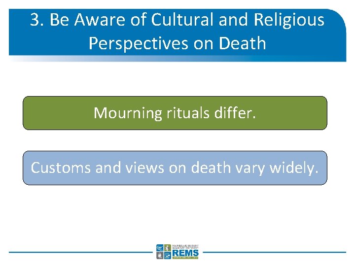 3. Be Aware of Cultural and Religious Perspectives on Death Mourning rituals differ. Customs