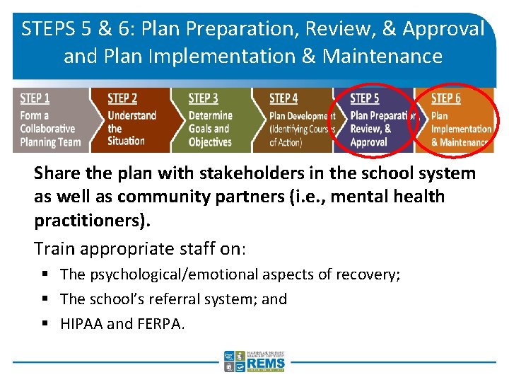 STEPS 5 & 6: Plan Preparation, Review, & Approval and Plan Implementation & Maintenance