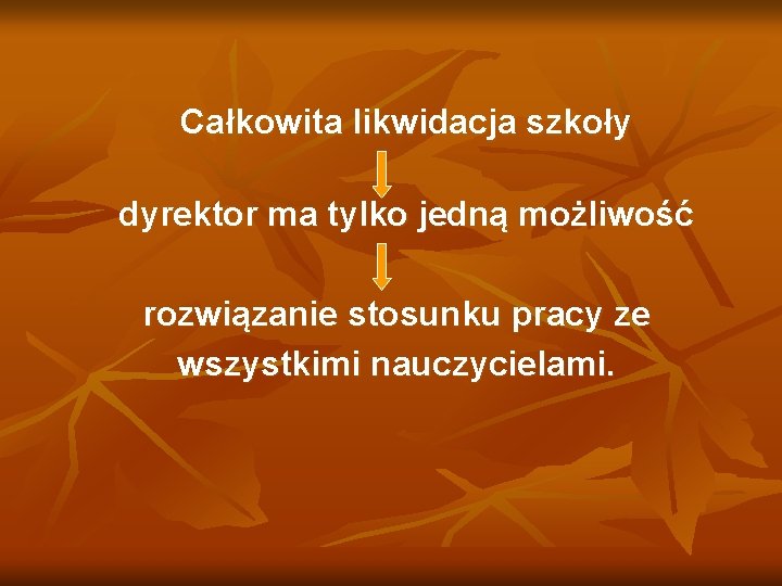 Całkowita likwidacja szkoły dyrektor ma tylko jedną możliwość rozwiązanie stosunku pracy ze wszystkimi nauczycielami.